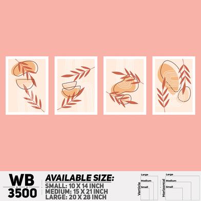 DDecorator Flower And Leaf ArtWork (Set of 4) Wall Board And Wall Canvas image