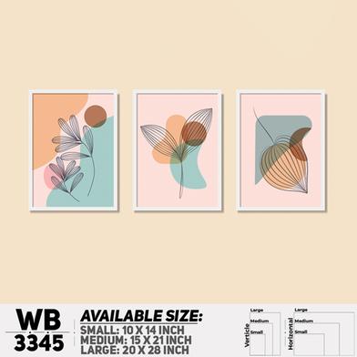 DDecorator Flower And Leaf ArtWork (Set of 3) Wall Board And Wall Canvas image