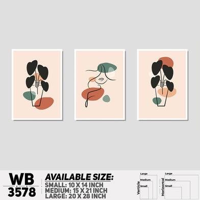 DDecorator Flower And Leaf ArtWork (Set of 3) Wall Board And Wall Canvas image