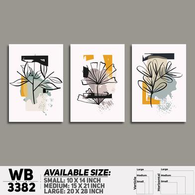DDecorator Flower And Leaf ArtWork (Set of 3) Wall Board And Wall Canvas image