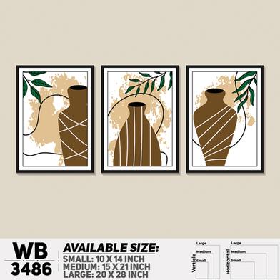 DDecorator Flower And Leaf ArtWork (Set of 3) Wall Board And Wall Canvas image