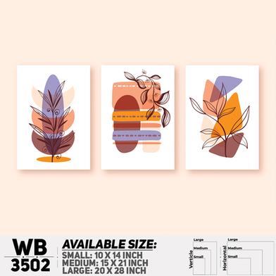 DDecorator Flower And Leaf ArtWork (Set of 3) Wall Board And Wall Canvas image