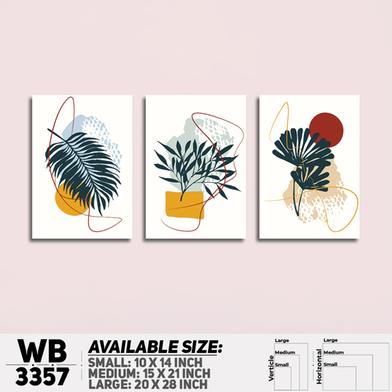 DDecorator Flower And Leaf ArtWork (Set of 3) Wall Board And Wall Canvas image