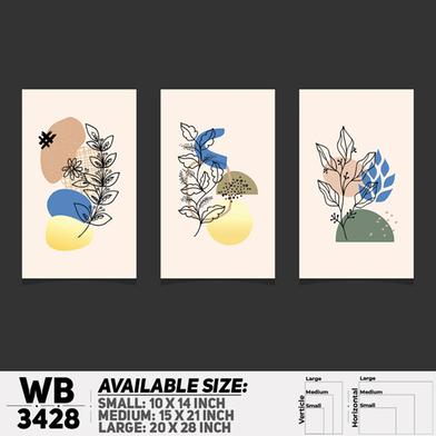 DDecorator Flower And Leaf ArtWork (Set of 3) Wall Board And Wall Canvas image