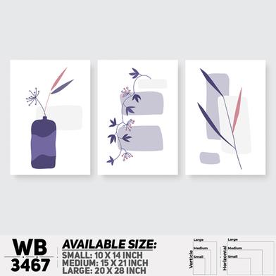 DDecorator Flower And Leaf ArtWork (Set of 3) Wall Board And Wall Canvas image