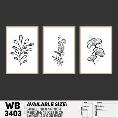 DDecorator Flower And Leaf ArtWork (Set of 3) Wall Board And Wall Canvas image