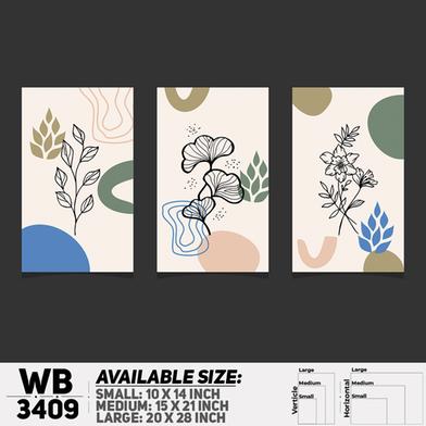 DDecorator Flower And Leaf ArtWork (Set of 3) Wall Board And Wall Canvas image