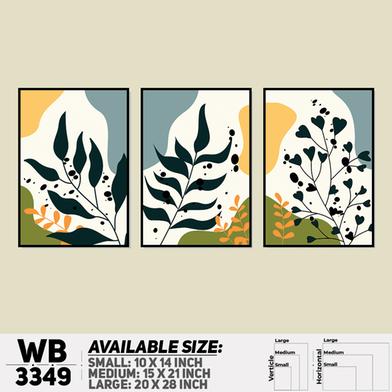 DDecorator Flower And Leaf ArtWork (Set of 3) Wall Board And Wall Canvas image