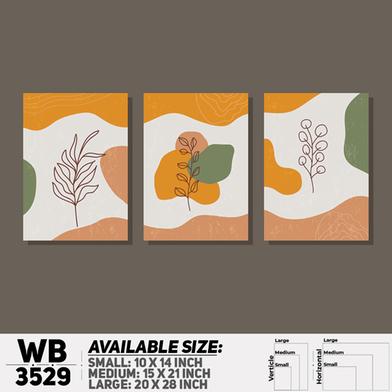 DDecorator Flower And Leaf ArtWork (Set of 3) Wall Board And Wall Canvas image