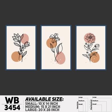 DDecorator Flower And Leaf ArtWork (Set of 3) Wall Board And Wall Canvas image