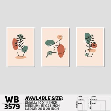 DDecorator Flower And Leaf ArtWork (Set of 3) Wall Board And Wall Canvas image