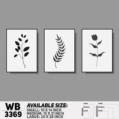 DDecorator Flower And Leaf ArtWork (Set of 3) Wall Board And Wall Canvas image