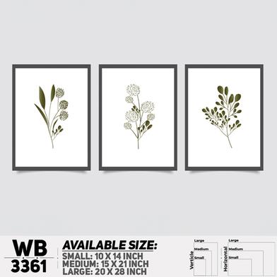 DDecorator Flower And Leaf ArtWork (Set of 3) Wall Board And Wall Canvas image