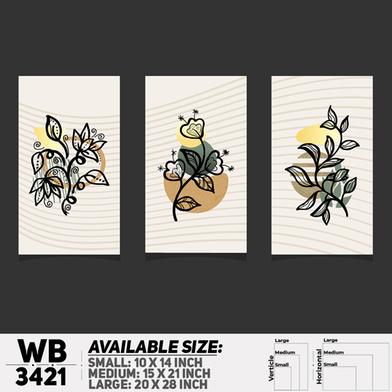 DDecorator Flower And Leaf ArtWork (Set of 3) Wall Board And Wall Canvas image