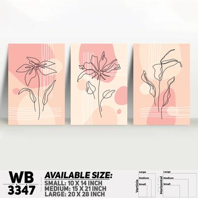 DDecorator Flower And Leaf ArtWork (Set of 3) Wall Board And Wall Canvas image