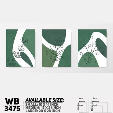 DDecorator Flower And Leaf ArtWork (Set of 3) Wall Board And Wall Canvas image