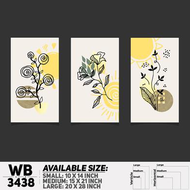 DDecorator Flower And Leaf ArtWork (Set of 3) Wall Board And Wall Canvas image