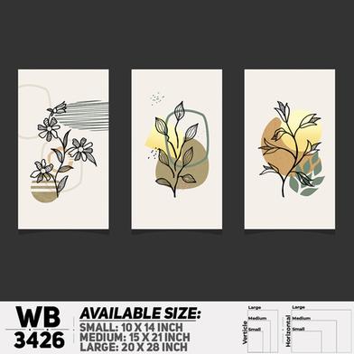 DDecorator Flower And Leaf ArtWork (Set of 3) Wall Board And Wall Canvas image