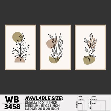 DDecorator Flower And Leaf ArtWork (Set of 3) Wall Board And Wall Canvas image
