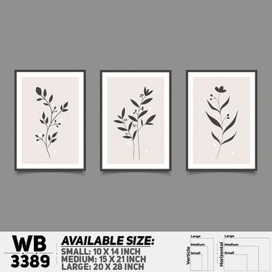 DDecorator Flower And Leaf ArtWork (Set of 3) Wall Board And Wall Canvas image