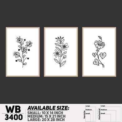 DDecorator Flower And Leaf ArtWork (Set of 3) Wall Board And Wall Canvas image