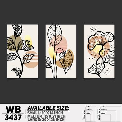 DDecorator Flower And Leaf ArtWork (Set of 3) Wall Board And Wall Canvas image