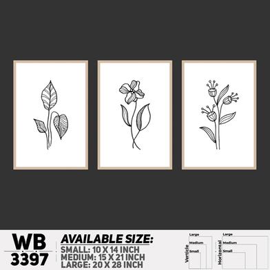 DDecorator Flower And Leaf ArtWork (Set of 3) Wall Board And Wall Canvas image