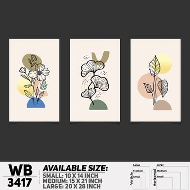 DDecorator Flower And Leaf ArtWork (Set of 3) Wall Board And Wall Canvas image