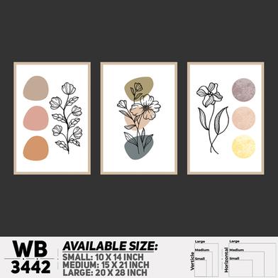 DDecorator Flower And Leaf ArtWork (Set of 3) Wall Board And Wall Canvas image
