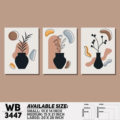 DDecorator Flower And Leaf ArtWork (Set of 3) Wall Board And Wall Canvas image