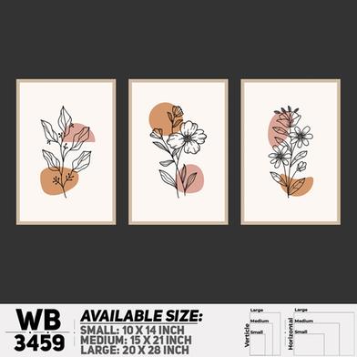 DDecorator Flower And Leaf ArtWork (Set of 3) Wall Board And Wall Canvas image