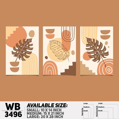 DDecorator Flower And Leaf ArtWork (Set of 3) Wall Board And Wall Canvas image