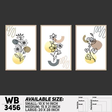 DDecorator Flower And Leaf ArtWork (Set of 3) Wall Board And Wall Canvas image