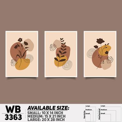 DDecorator Flower And Leaf ArtWork (Set of 3) Wall Board And Wall Canvas image