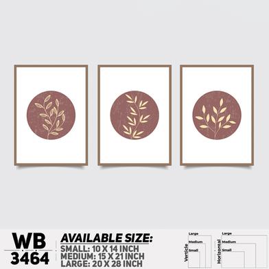 DDecorator Flower And Leaf ArtWork (Set of 3) Wall Board And Wall Canvas image
