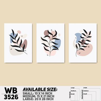 DDecorator Flower And Leaf ArtWork (Set of 3) Wall Board And Wall Canvas image