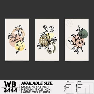 DDecorator Flower And Leaf ArtWork (Set of 3) Wall Board And Wall Canvas image
