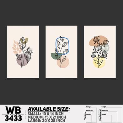 DDecorator Flower And Leaf ArtWork (Set of 3) Wall Board And Wall Canvas image