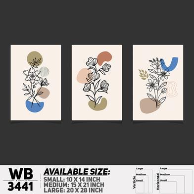 DDecorator Flower And Leaf ArtWork (Set of 3) Wall Board And Wall Canvas image