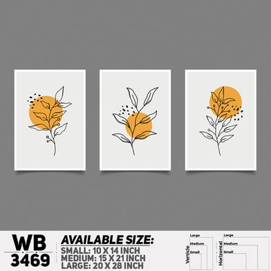 DDecorator Flower And Leaf ArtWork (Set of 3) Wall Board And Wall Canvas image