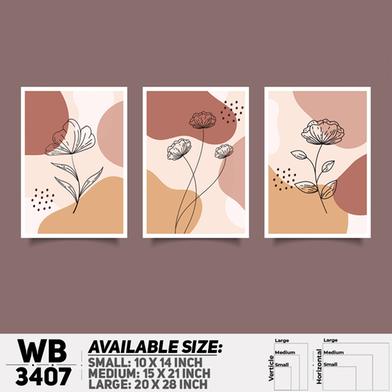 DDecorator Flower And Leaf ArtWork (Set of 3) Wall Board And Wall Canvas image