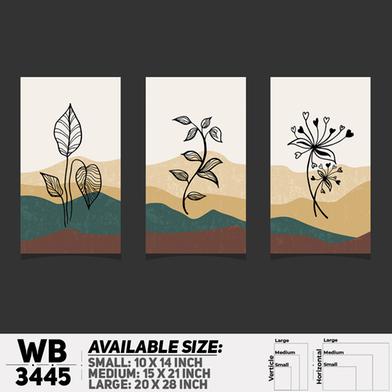 DDecorator Flower And Leaf ArtWork (Set of 3) Wall Board And Wall Canvas image