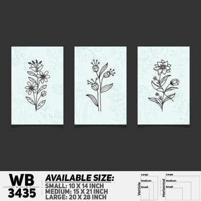 DDecorator Flower And Leaf ArtWork (Set of 3) Wall Board And Wall Canvas image