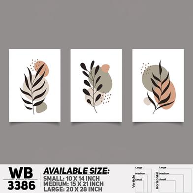 DDecorator Flower And Leaf ArtWork (Set of 3) Wall Board And Wall Canvas image