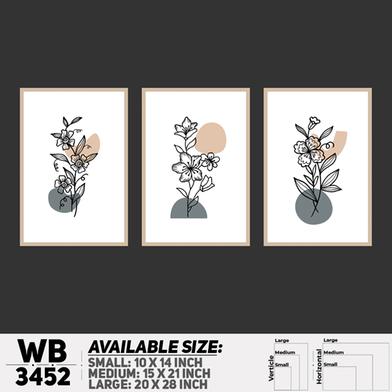 DDecorator Flower And Leaf ArtWork (Set of 3) Wall Board And Wall Canvas image
