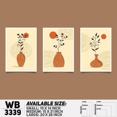 DDecorator Flower And Leaf ArtWork (Set of 3) Wall Board And Wall Canvas image