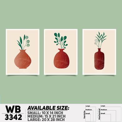 DDecorator Flower And Leaf ArtWork (Set of 3) Wall Board And Wall Canvas image