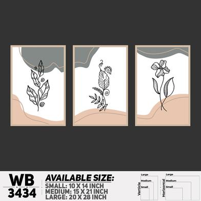 DDecorator Flower And Leaf ArtWork (Set of 3) Wall Board And Wall Canvas image