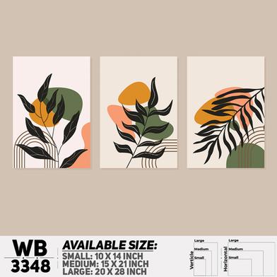 DDecorator Flower And Leaf ArtWork (Set of 3) Wall Board And Wall Canvas image