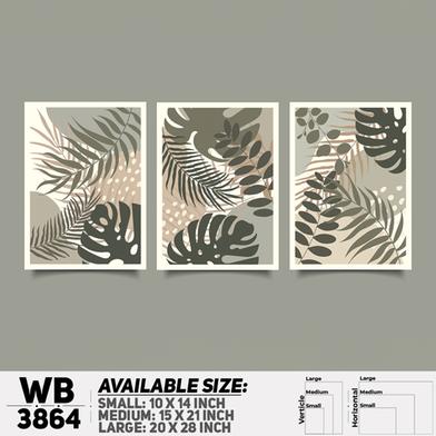 DDecorator Flower And Leaf ArtWork (Set of 3) Wall Board And Wall Canvas image